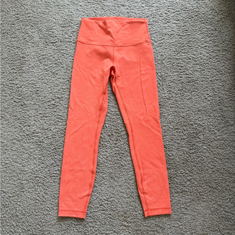 Lululemon Wunder Under Train Orange Leggings Sz 6